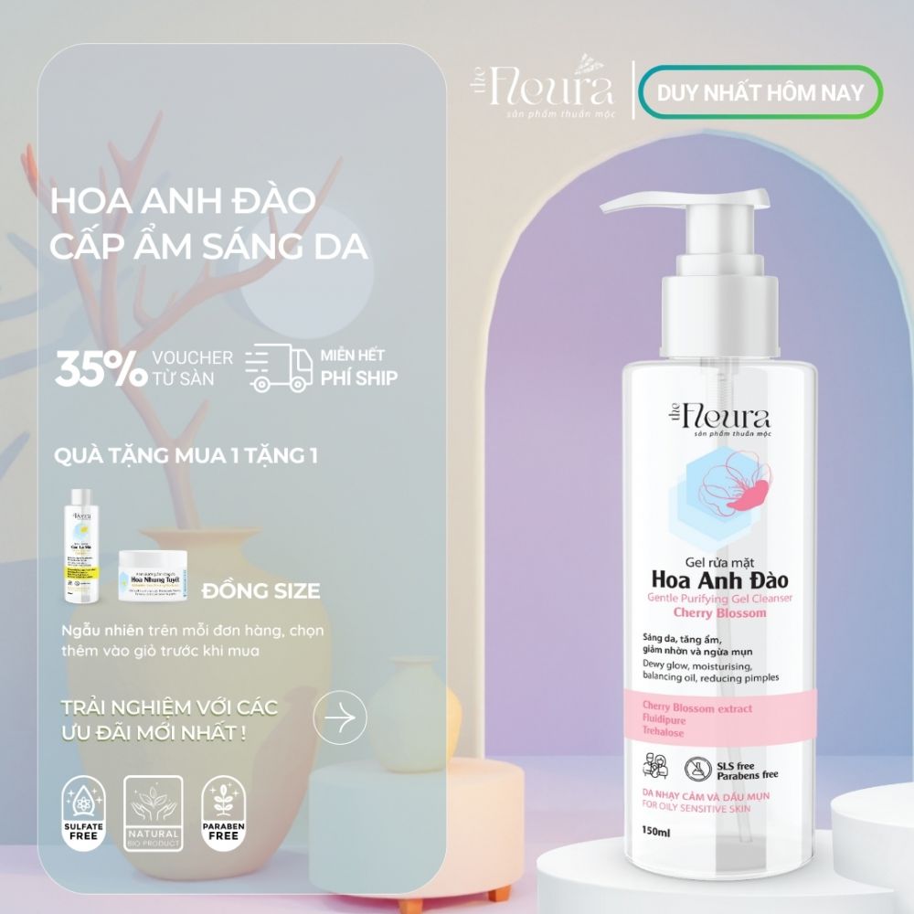 SỮA RỬA MẶT CẤP ẨM SÁNG DA HOA ANH ĐÀO THE FLEURA